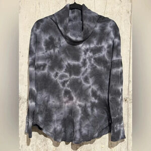 Maeve Anthropologie Ainsley Tie Dye Thermal Long Sleeve Turtleneck Gray Womens S